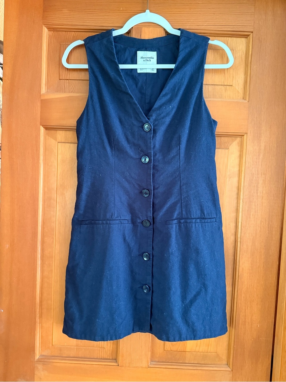 Abercrombie & Fitch Dark Navy Sleeveless Shirt Dress